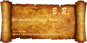 Brassoványi Ria névjegykártya